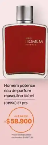 Natura Homem potence eau de parfum masculino oferta