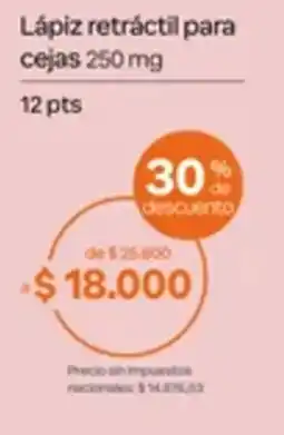 Natura Lápiz retráctil para cejas 250 mg oferta