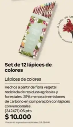 Natura Crea Ver set de 12 lápices de colores oferta