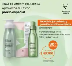 Natura Tododia hojas de limón y guanábana rutina completa oferta
