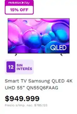 Frávega Samsung smart tv qled 4k uhd oferta