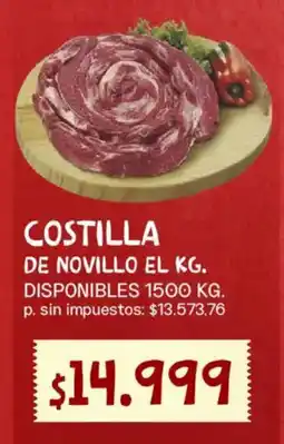 Supermercados Vea Costilla de novillo oferta