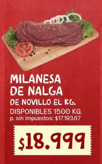 Milanesa de nalga de novillo