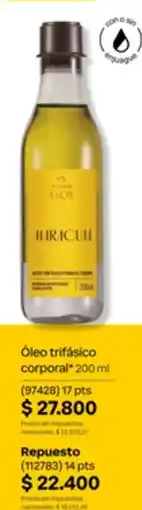 Natura Exos óleo trifásico corporal oferta