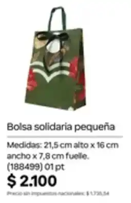 Natura Bolsa solidaria pequena oferta