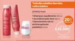 Natura Tododia cabellos liso+hiso rutina básica oferta