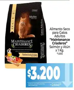 La Anonima Maintenance criaderos alimento seco para gatos adultos salmón y atún oferta