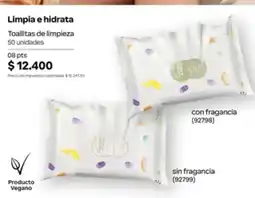 Natura Limpia e hidrata toallitas de limpieza oferta