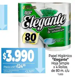 La Anonima Elegante papel higiénico hoja simple oferta