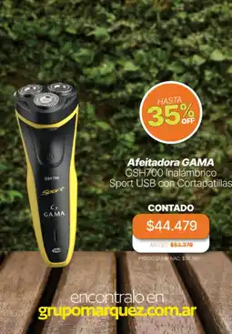 Grupo Marquez Gama afeitadora gsh700 inalámbrico sport usb con cortapatillas oferta