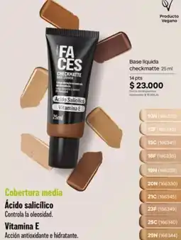 Natura Faces base líquida checkmatte oferta