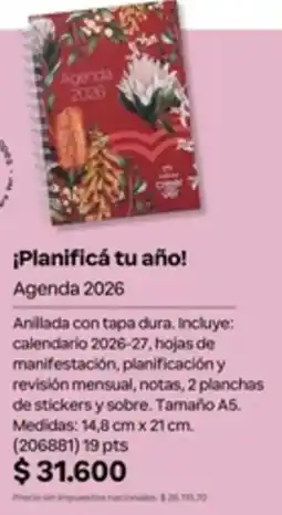 Natura Crea tu vida agenda 2026 oferta