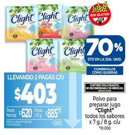 La Anonima Clight polvo para preparar jugo oferta