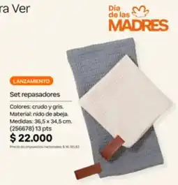 Natura Set repasadores oferta