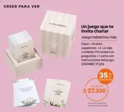 Natura Creer para ver Juego hablémos más oferta