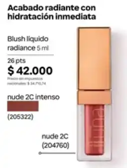 Natura una blush liquido radiance oferta