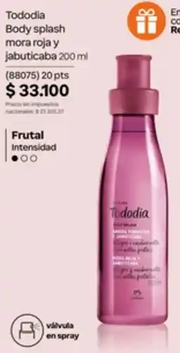 Natura Tododia body splash mora roja y jabuticaba oferta