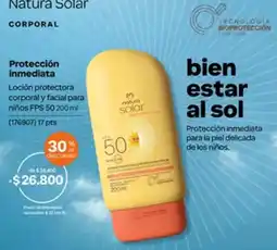 Natura Natura Solar loción protectora corporal y facial para niños oferta