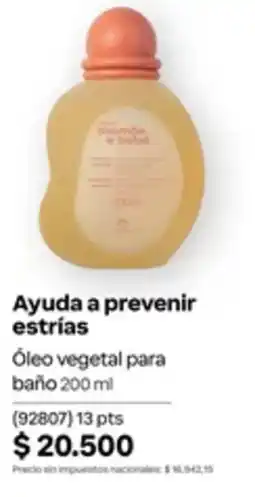 Natura Mamãe e bebê óleo vegetal para baño oferta