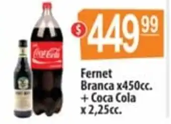 Autoservicio Capo Fernet Branca x 450cc. + Coca Cola x 2,25cc. oferta