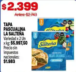 Makro La salteña tapa pascualina oferta