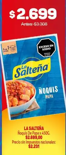 Makro La salteña ñoquis papa oferta