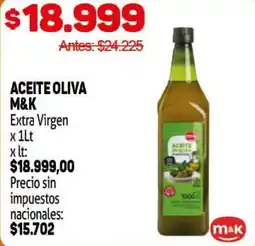 Makro M&K aceite oliva extra virgen oferta