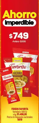 Makro Favorita fideos oferta