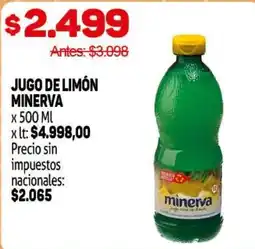 Makro Minerva jugo de limón oferta