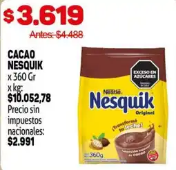 Makro Nesquik cacao oferta