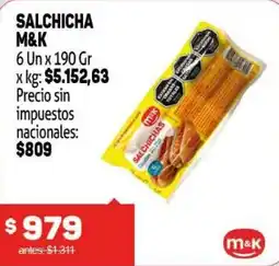 Makro M&K salchicha oferta