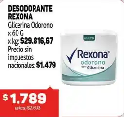 Makro Rexona desodorante glicerina odorono oferta
