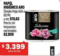 Makro Aro papel higiénico simple hoja oferta