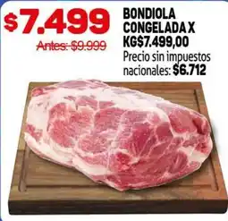Makro Bondiola congelada oferta