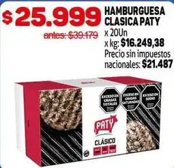 Makro Paty hamburguesa clasica oferta