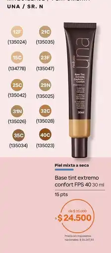Natura Una - base tint extremo confort fps 40 30 ml oferta