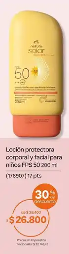 Natura Natura - loción protectora corporal y facial para niños fps 50 200 ml oferta