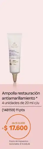 Natura Ampolla restauración antiamarillamiento oferta