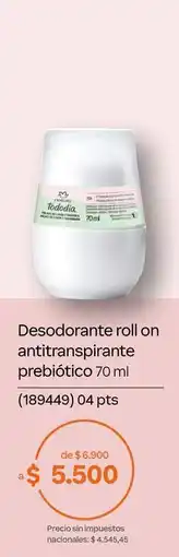 Natura Natura - desodorante roll on antitranspirante prebiótico 70 ml (189449) oferta