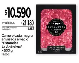 La Anonima Carne picada magra envasada al vacio oferta