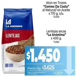 La Anonima La anónima - lentejas secas oferta