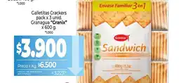 La Anonima Granix - galletitas crackers pack x 3 unid. granagua oferta