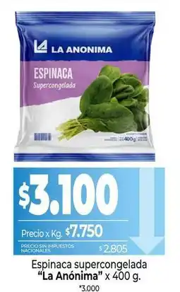 La Anonima La anónima - espinaca supercongelada oferta