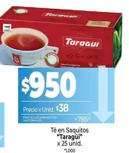 La Anonima Taraguí - té en saquitos oferta