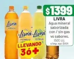 Almacor Livra - agua mineral saborizada con / sin gas vs sabores oferta