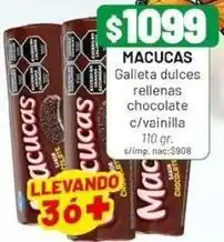 Almacor Macucas - galleta dulces rellenas chocolate c/vainilla oferta