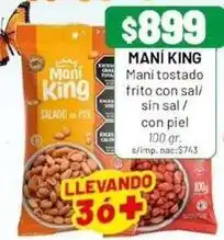 Almacor King - mani tostado frito con sal/sin sal/con piel oferta