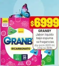 Almacor Granby - jabón líquido baja espuma vs fragancias doy pack oferta