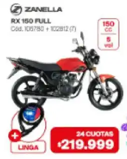 Naldo Lombardi Zanella rx 150 full oferta