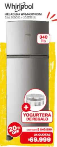 Naldo Lombardi Whirlpool heladera oferta